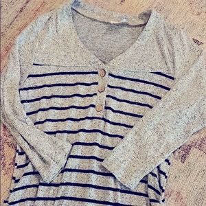 Navy and gray ultra soft maternity shirt